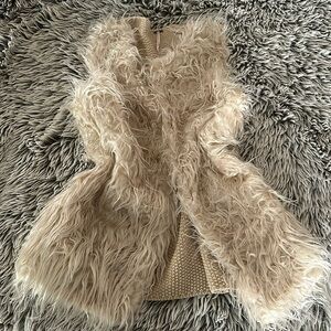 Super soft cute poof fur/knit sweater